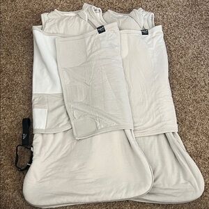 2-Pack Beige Sleep Sacks with Swaddle Panels
